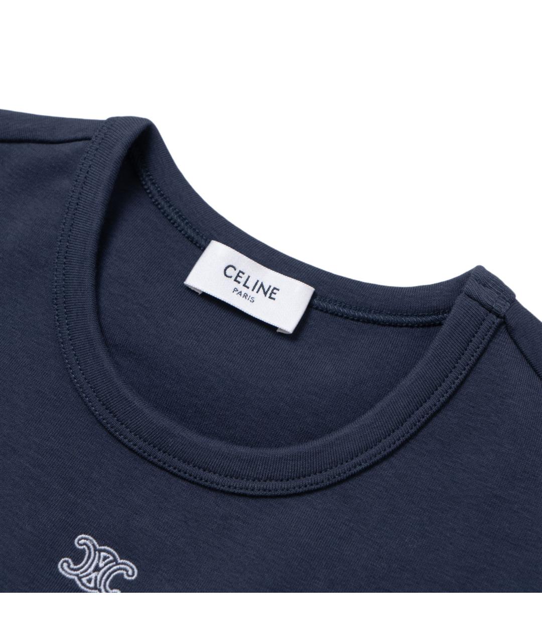 CELINE Темно-синяя футболка, фото 5