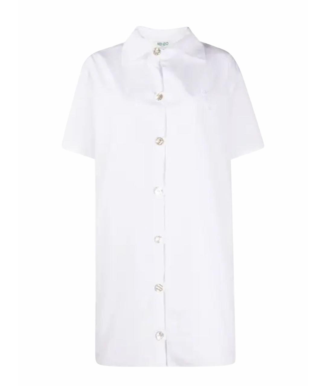 KENZO Белое хлопковое повседневное платье, фото 9
