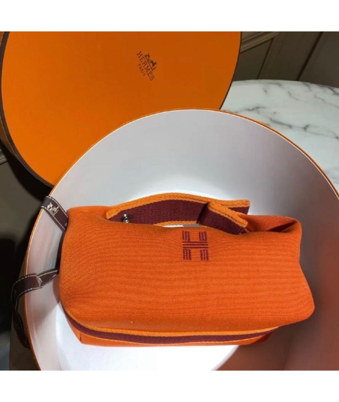 HERMES Оранжевая косметичка, фото 4