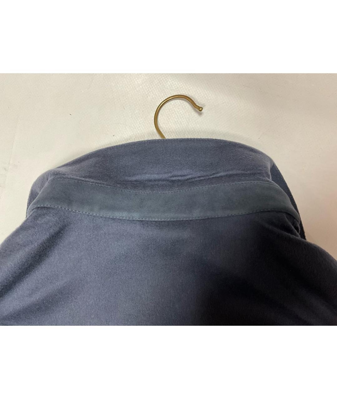 LORO PIANA Синяя кашемировая классическая рубашка, фото 3