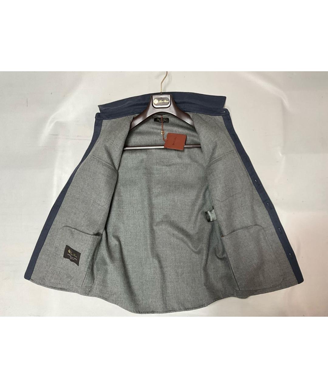 LORO PIANA Синяя кашемировая классическая рубашка, фото 2