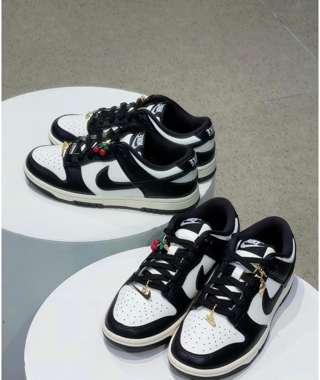 NIKE Черные кожаные низкие кроссовки / кеды, фото 2