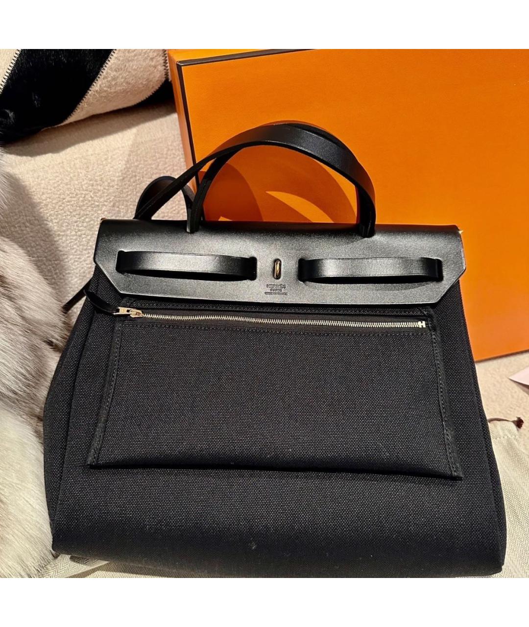 HERMES Черная кожаная сумка через плечо, фото 3