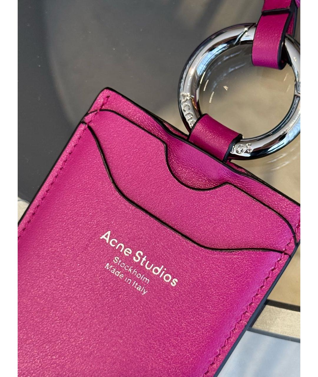 ACNE STUDIOS Розовый кожаный кардхолдер, фото 2