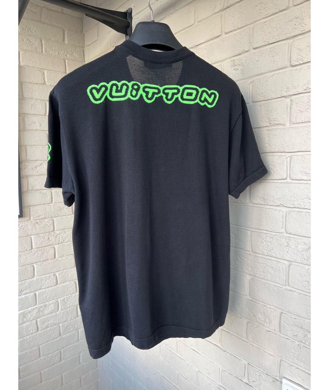 LOUIS VUITTON Черная хлопковая футболка, фото 3