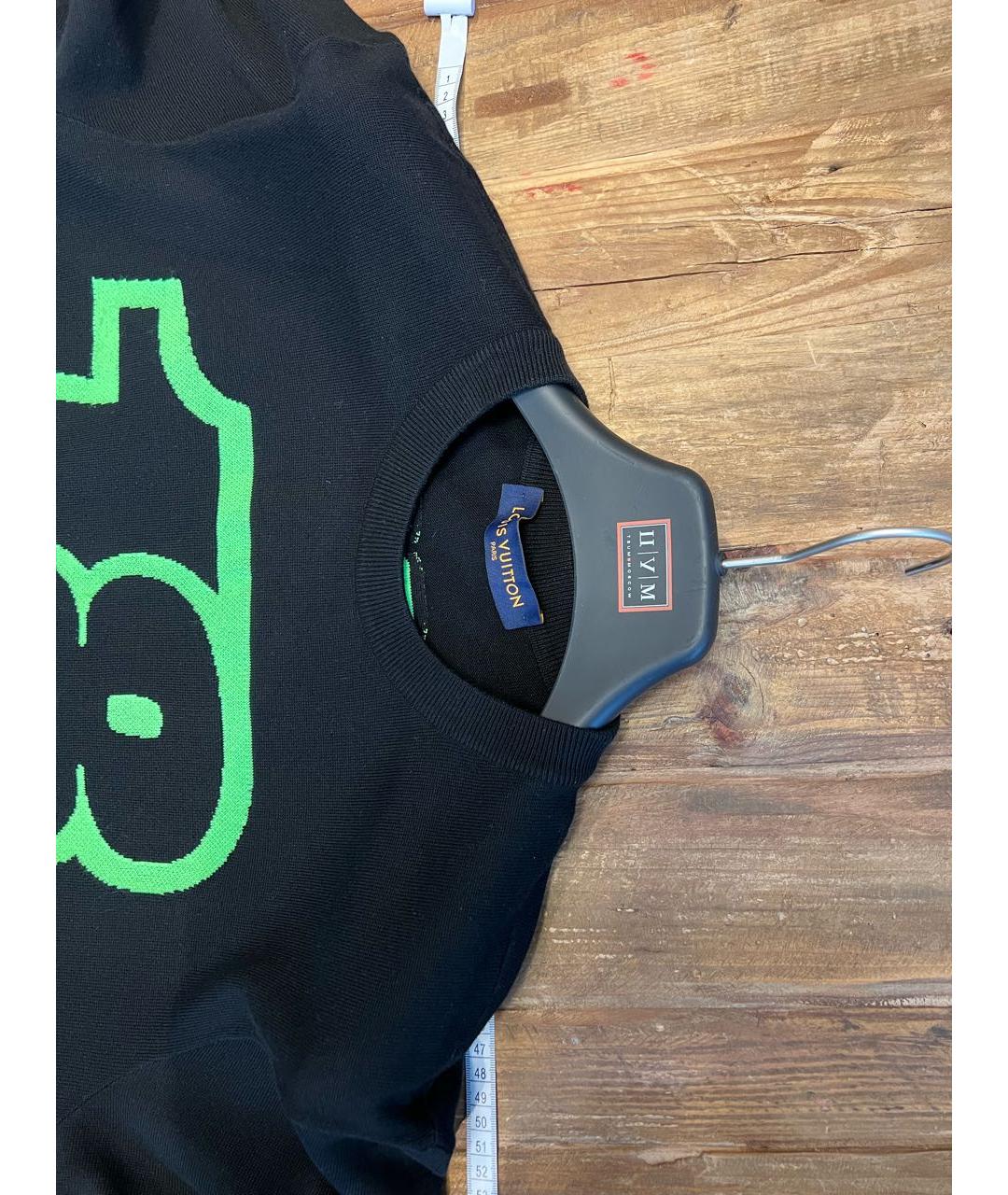 LOUIS VUITTON Черная хлопковая футболка, фото 6