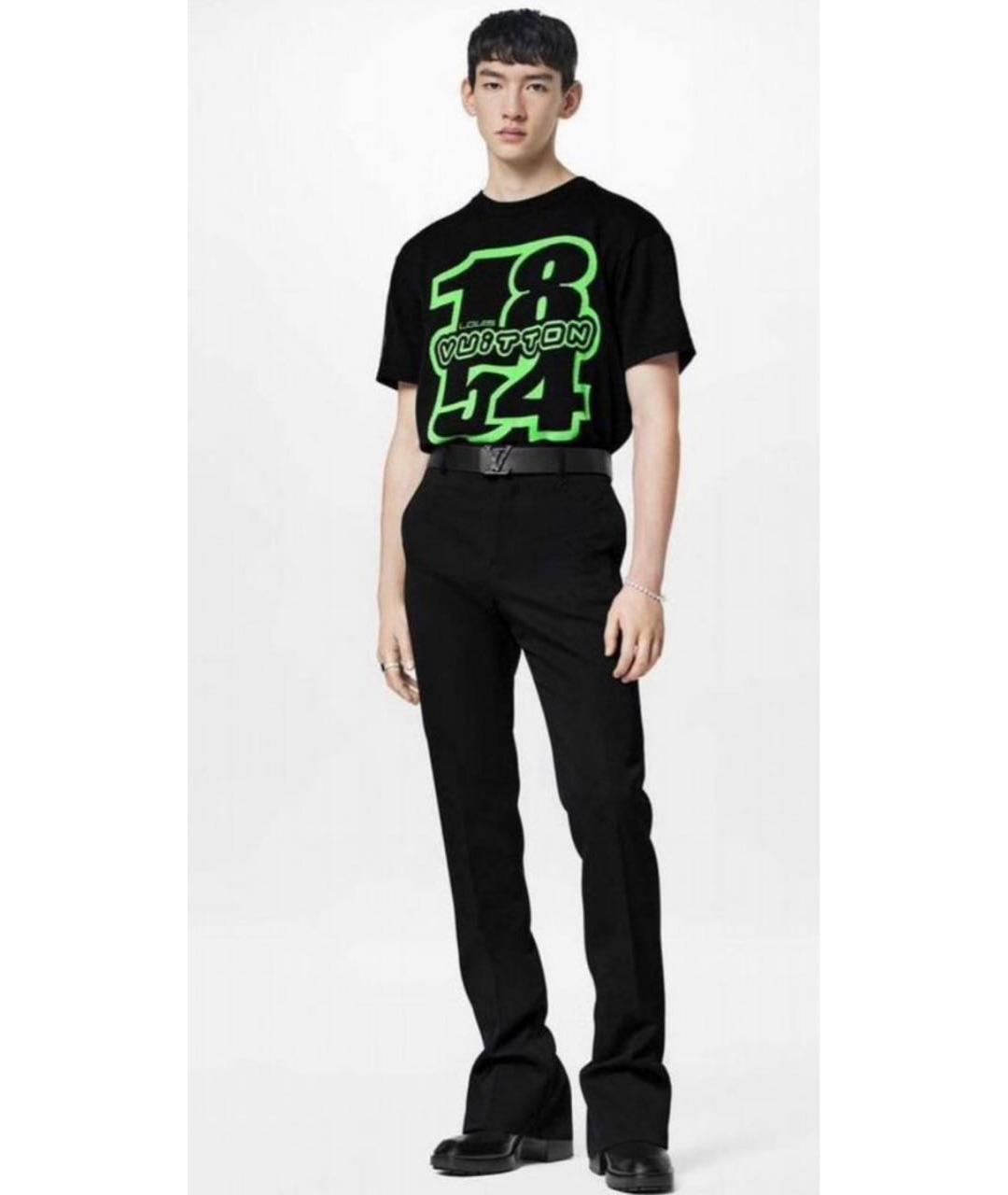 LOUIS VUITTON Черная хлопковая футболка, фото 9