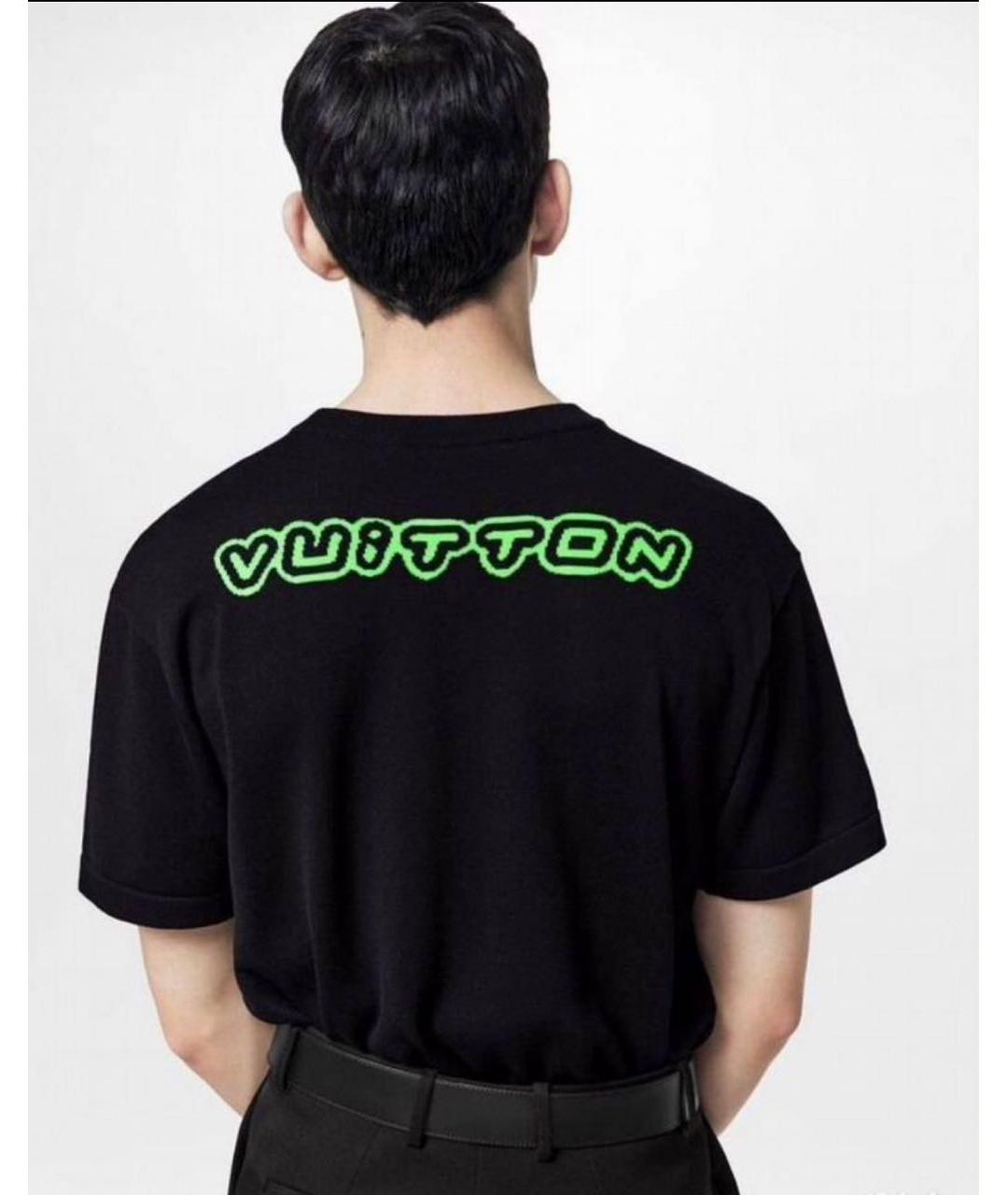 LOUIS VUITTON Черная хлопковая футболка, фото 8