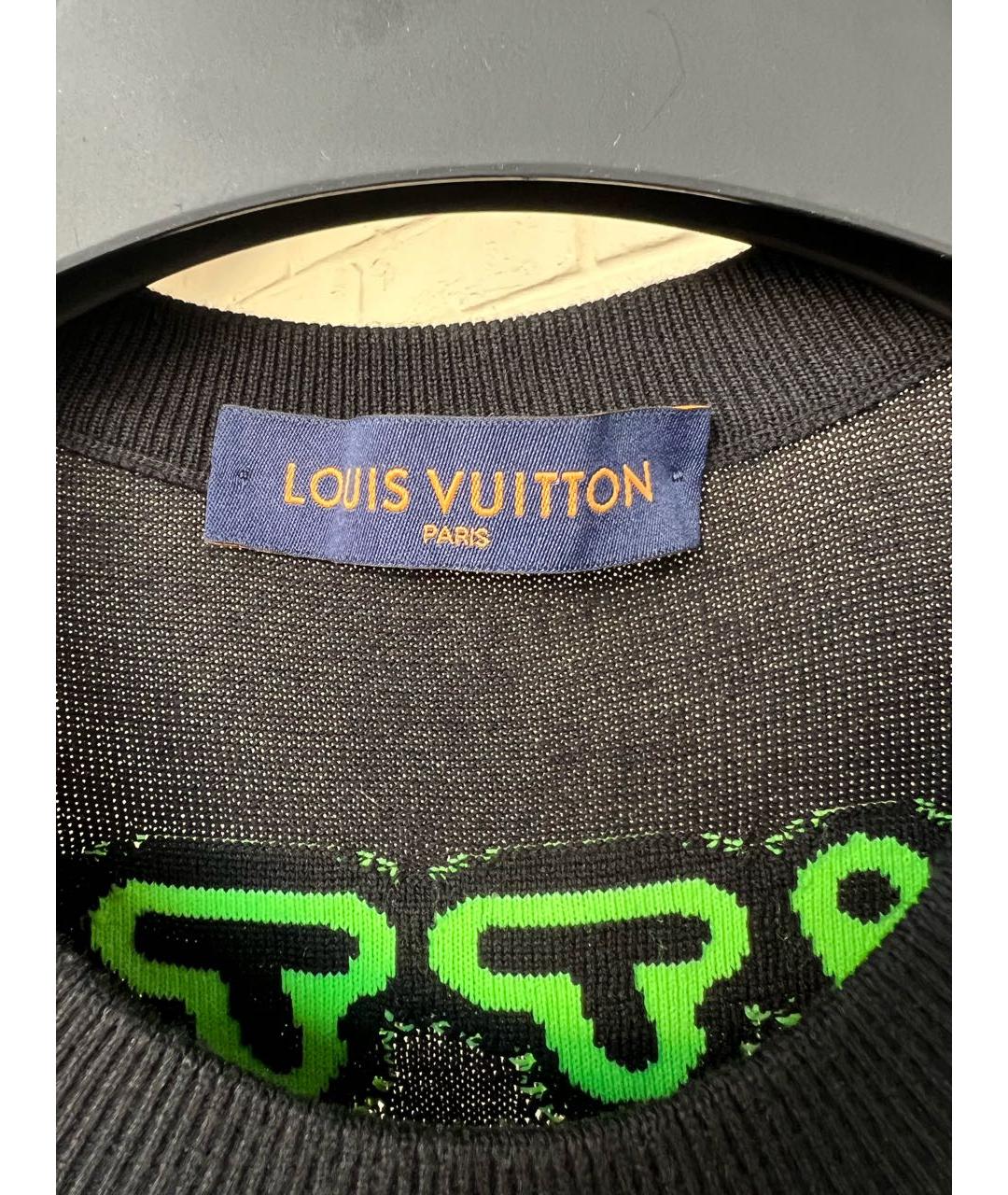 LOUIS VUITTON Черная хлопковая футболка, фото 4