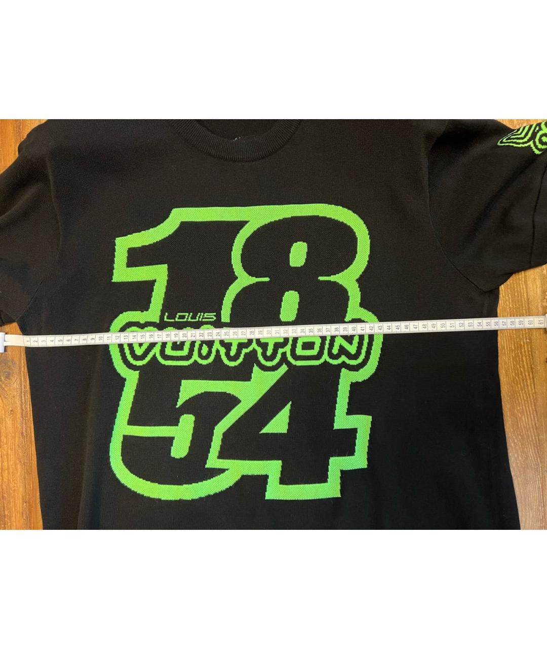 LOUIS VUITTON Черная хлопковая футболка, фото 5