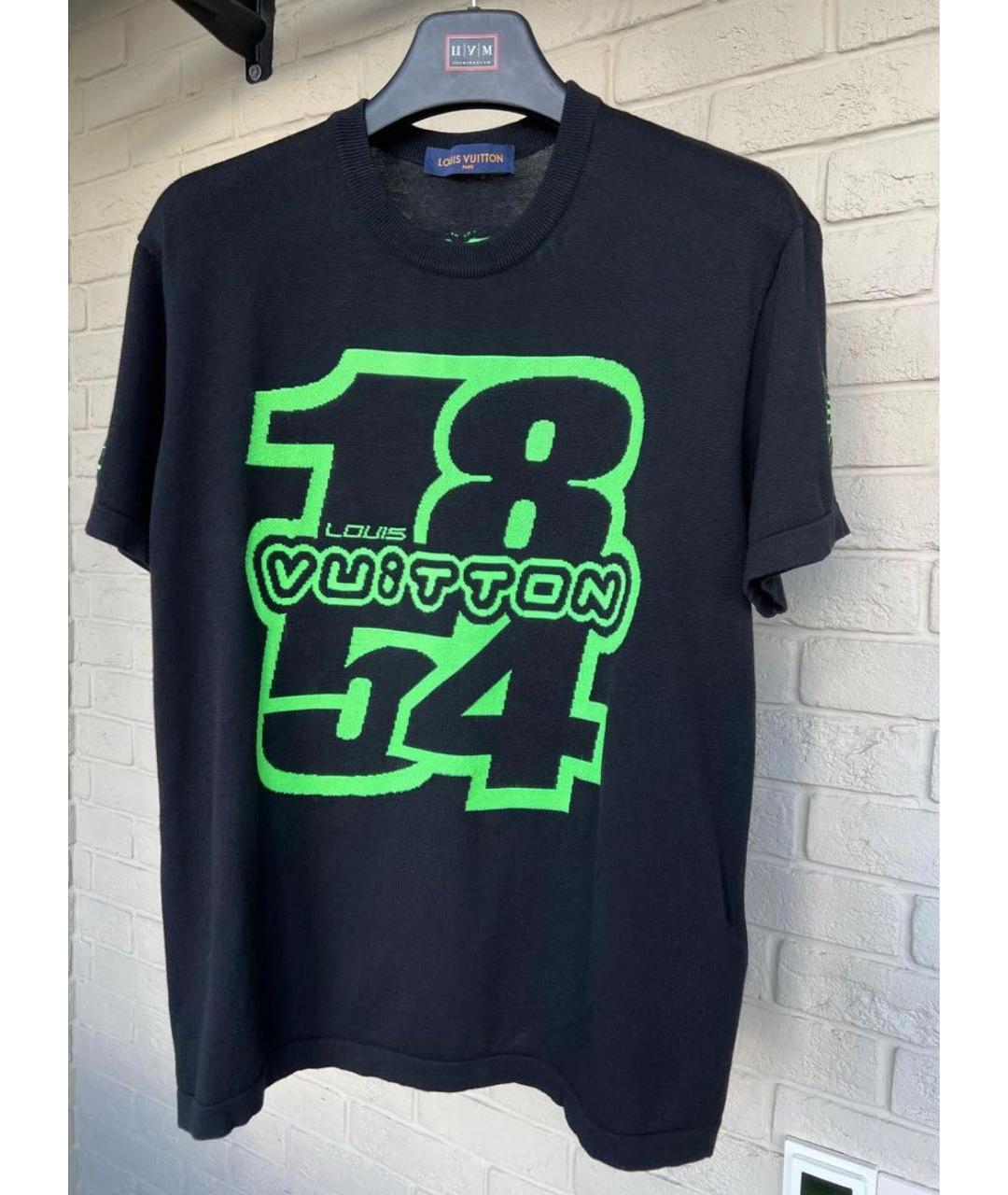 LOUIS VUITTON Черная хлопковая футболка, фото 7