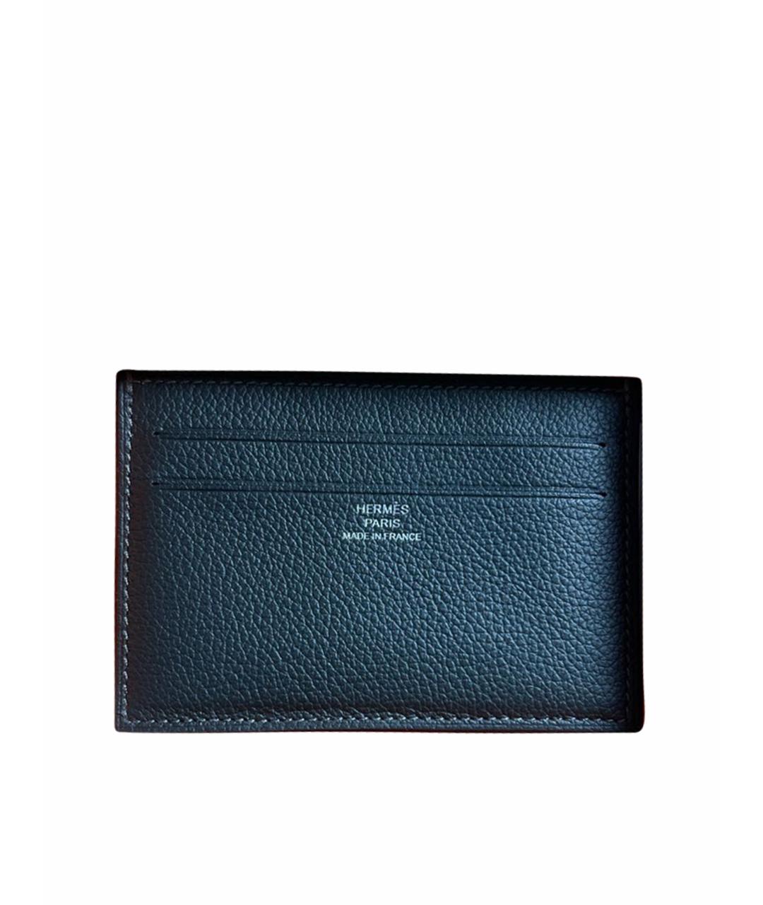 HERMES Серый кожаный кардхолдер, фото 1