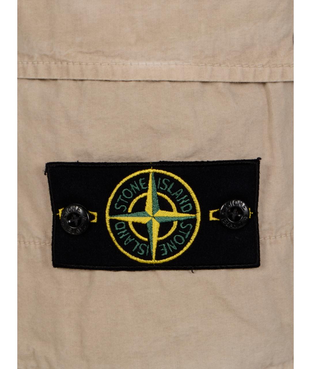 STONE ISLAND Бежевые хлопковые шорты, фото 3