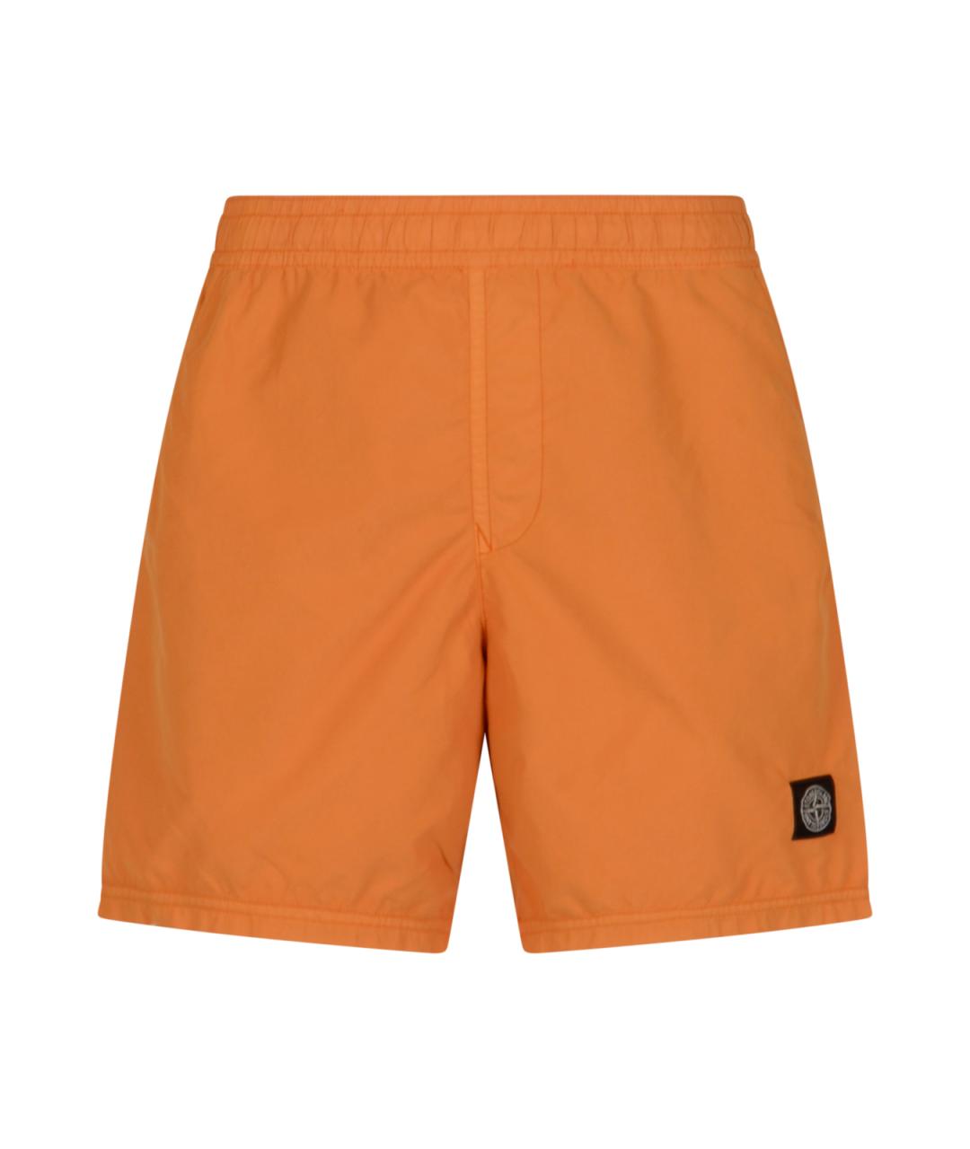 STONE ISLAND Оранжевое полиамидовые шорты, фото 1