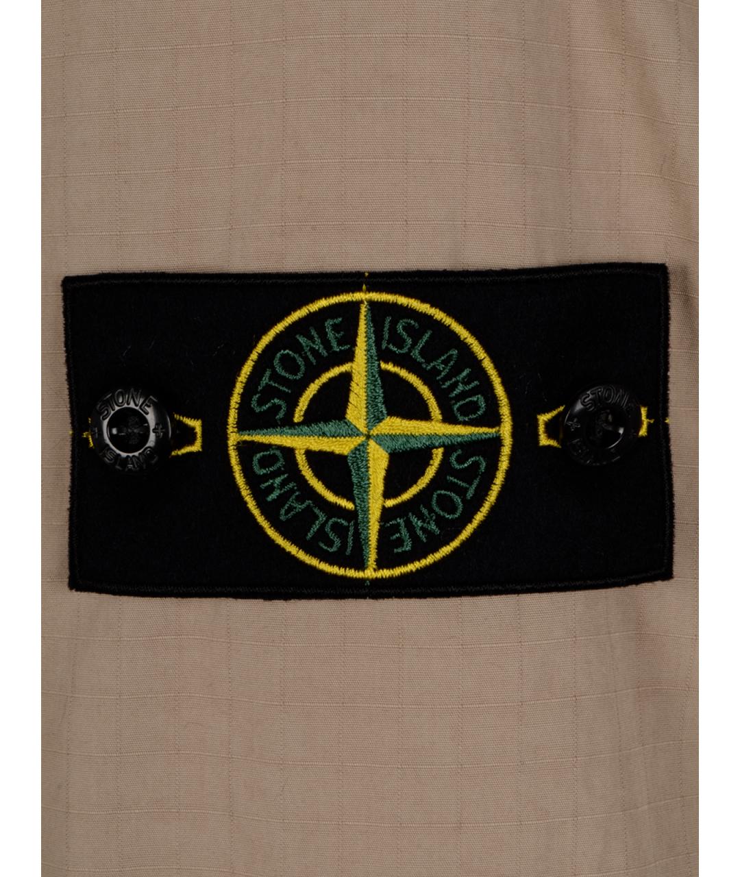 STONE ISLAND Бежевая хлопковая куртка, фото 3
