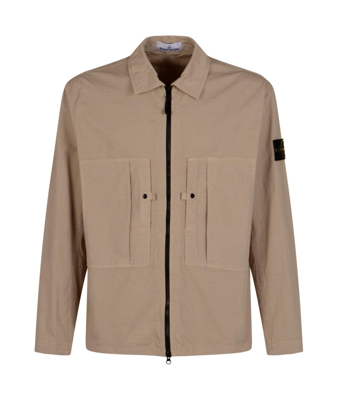 STONE ISLAND Бежевая хлопковая куртка, фото 1