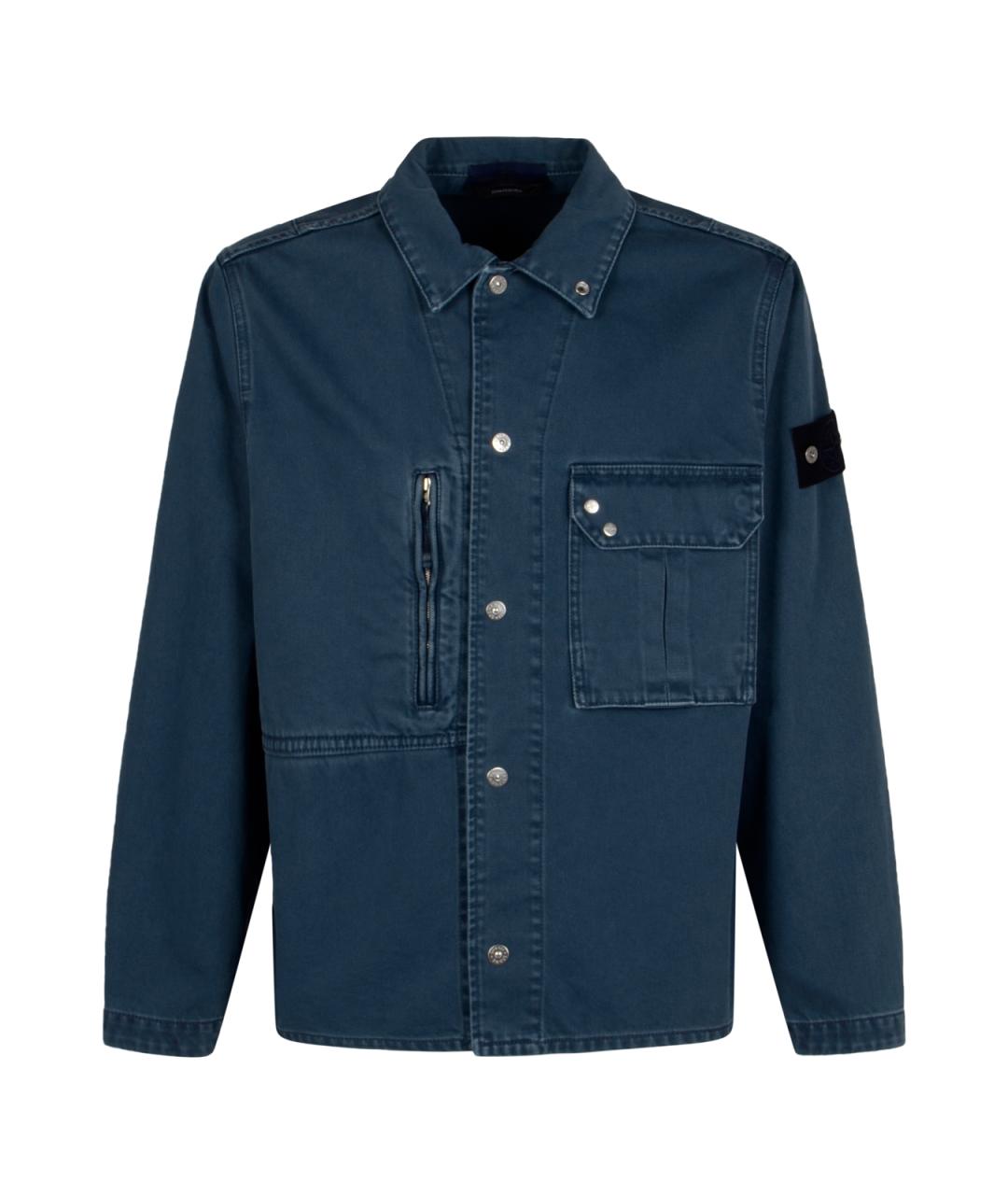 STONE ISLAND Синяя хлопковая кэжуал рубашка, фото 1