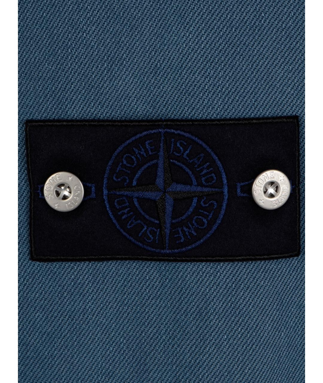 STONE ISLAND Синяя хлопковая кэжуал рубашка, фото 3