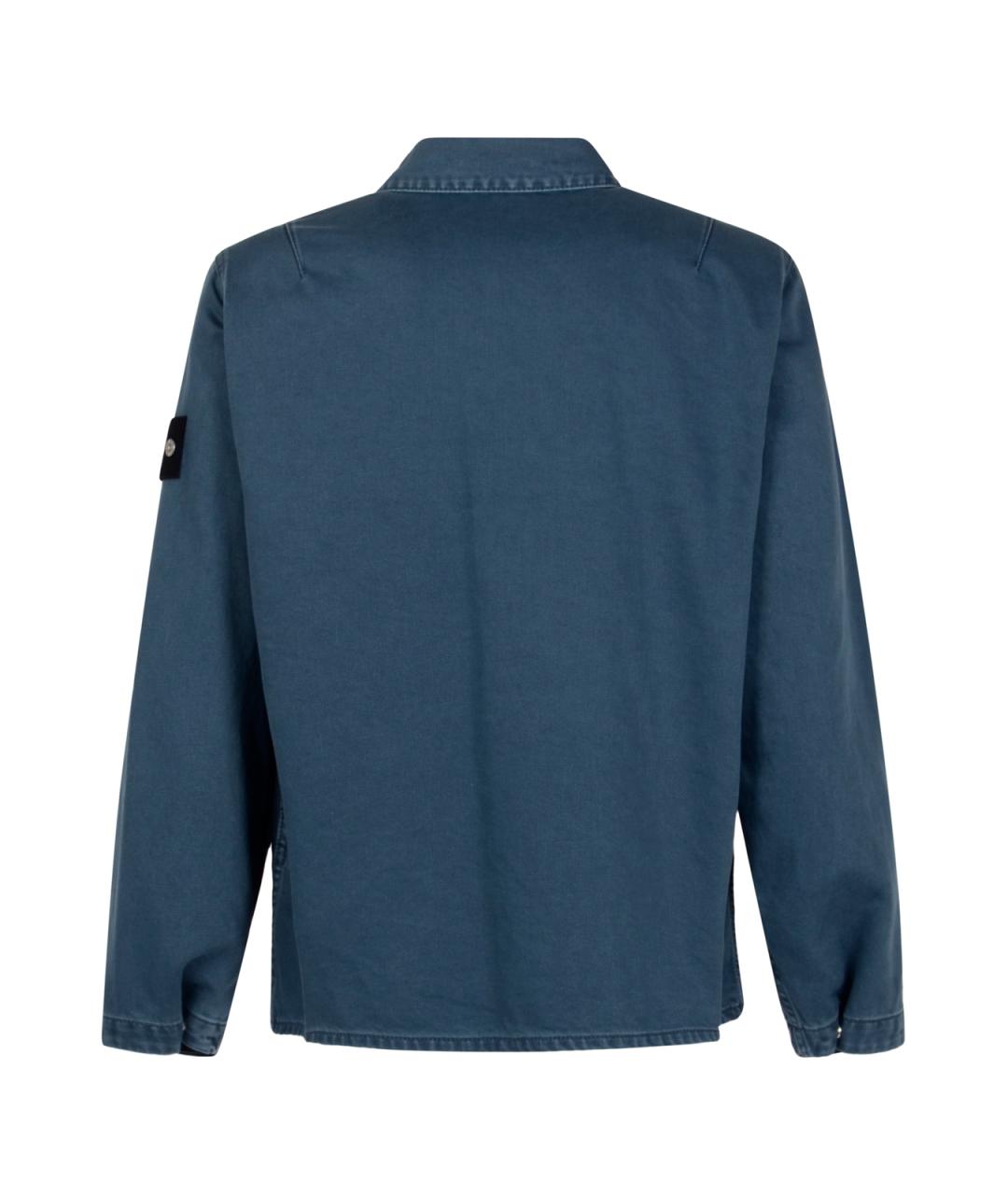 STONE ISLAND Синяя хлопковая кэжуал рубашка, фото 2