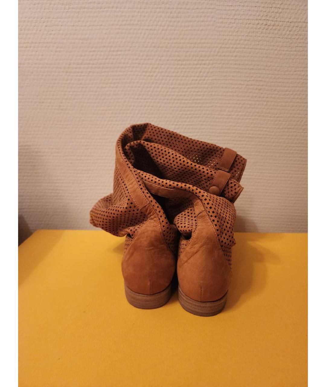 FENDI Коричневые замшевые сапоги, фото 2