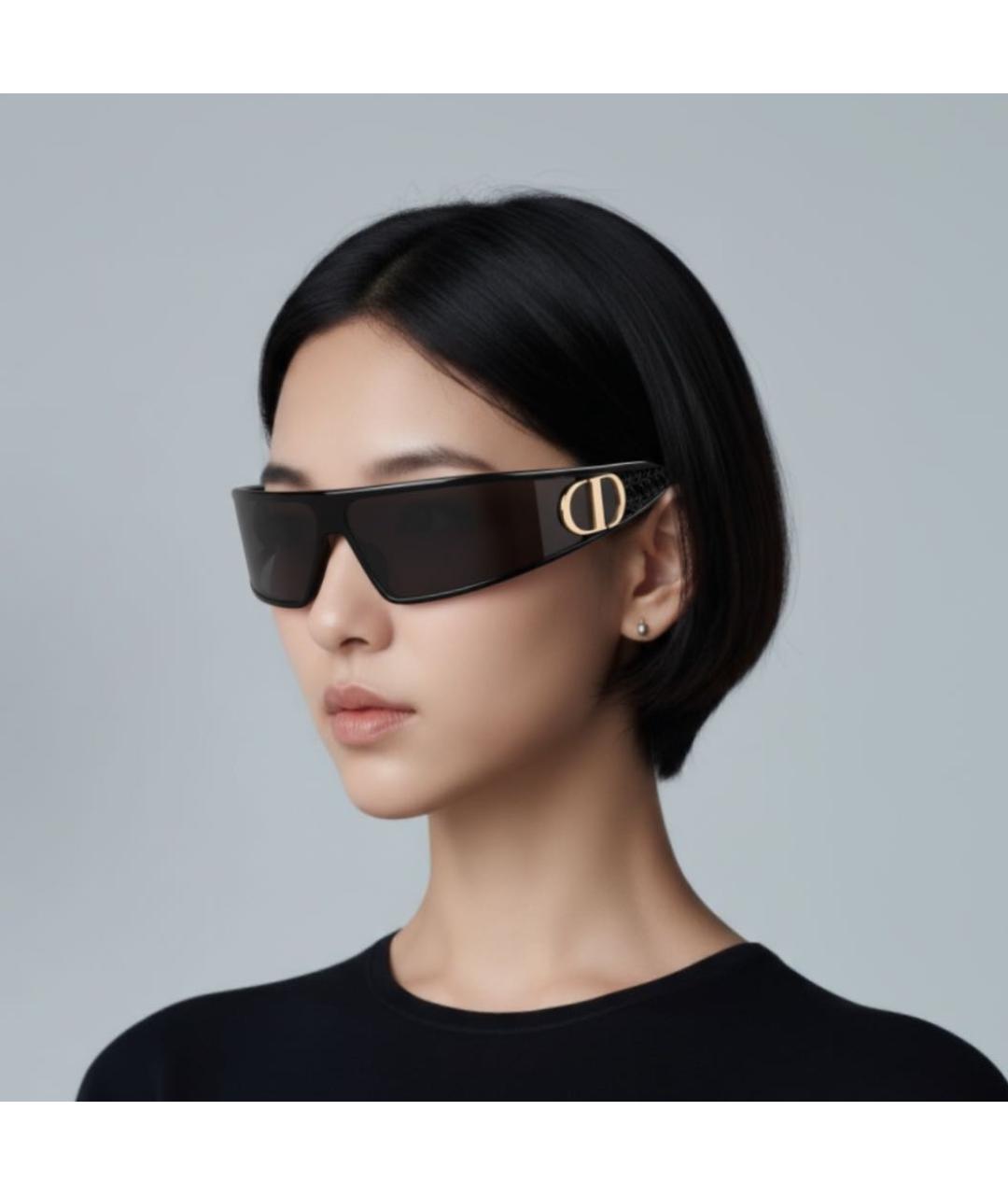 CHRISTIAN DIOR Черные пластиковые солнцезащитные очки, фото 2