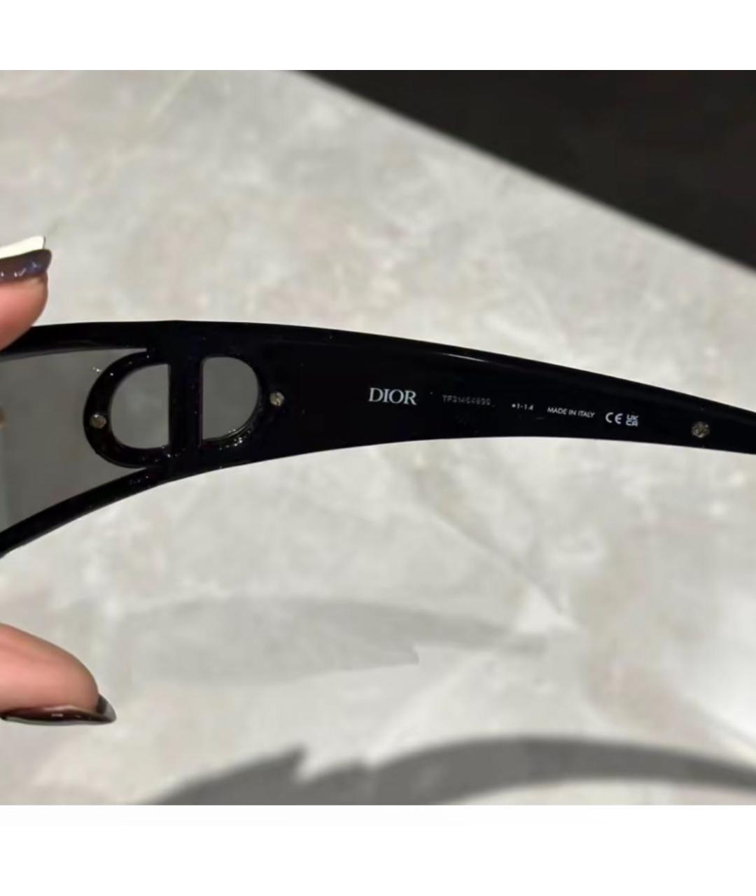 CHRISTIAN DIOR Черные пластиковые солнцезащитные очки, фото 5