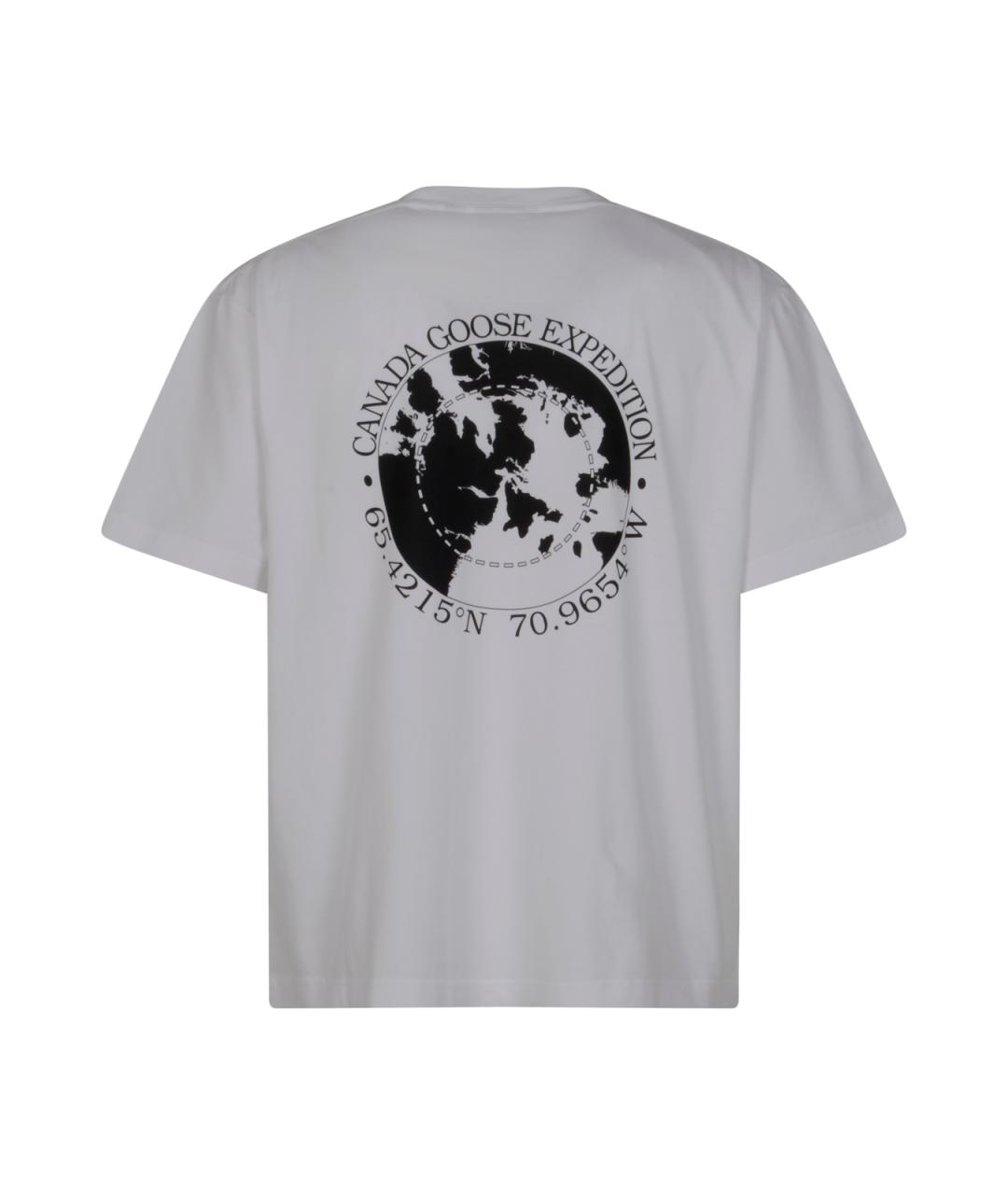 CANADA GOOSE Белая хлопковая футболка, фото 2