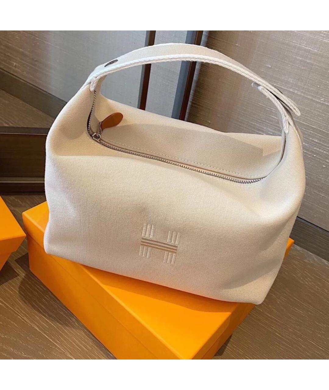 HERMES Бежевая косметичка, фото 4