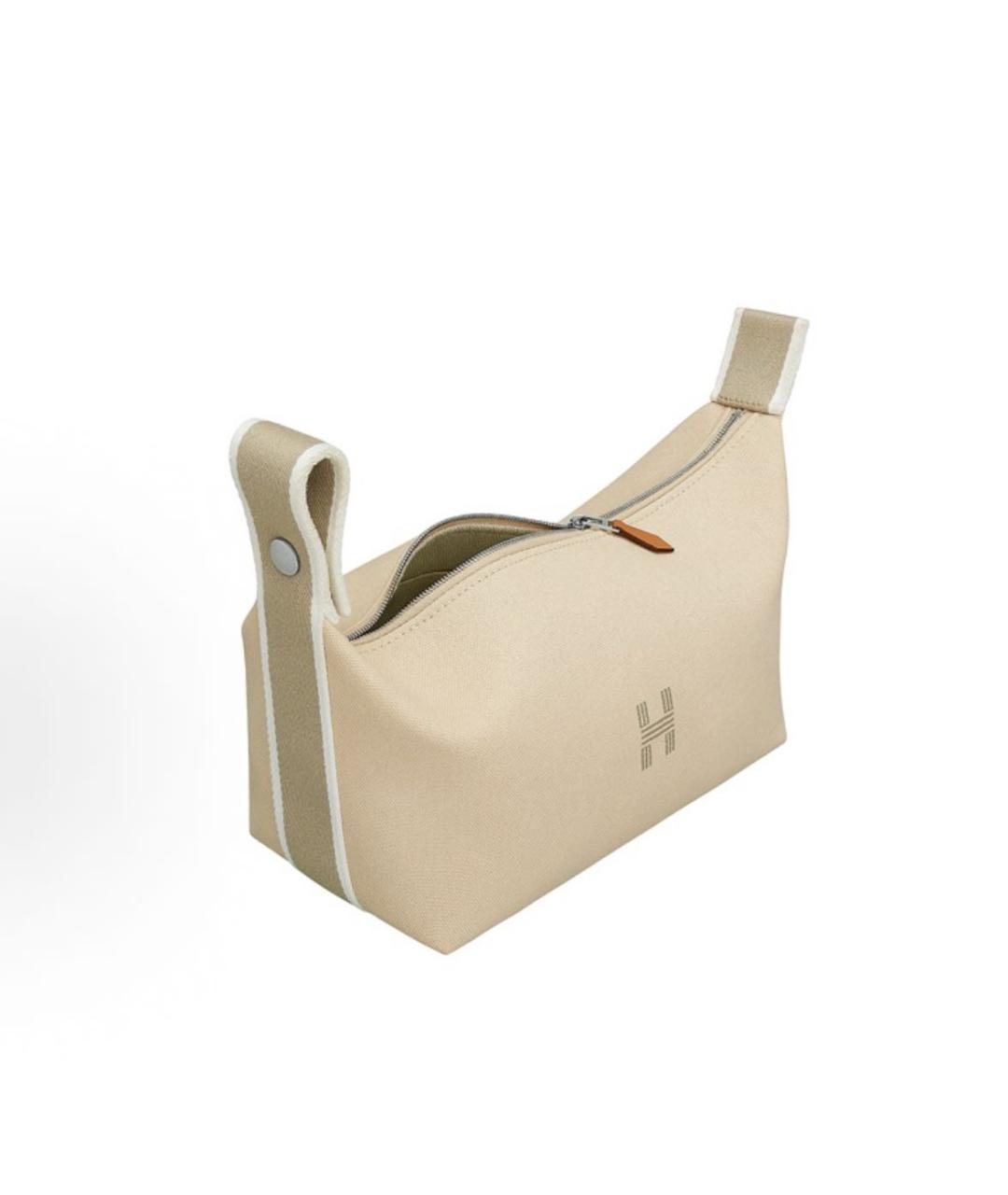 HERMES Бежевая косметичка, фото 3