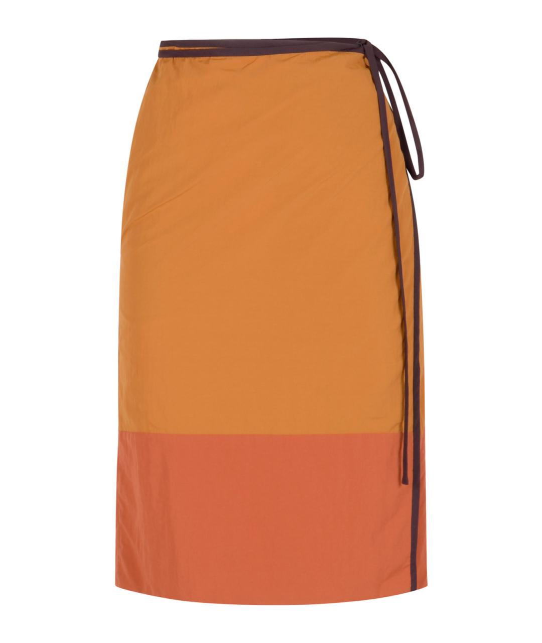 SAINT LAURENT Оранжевая юбка миди, фото 1