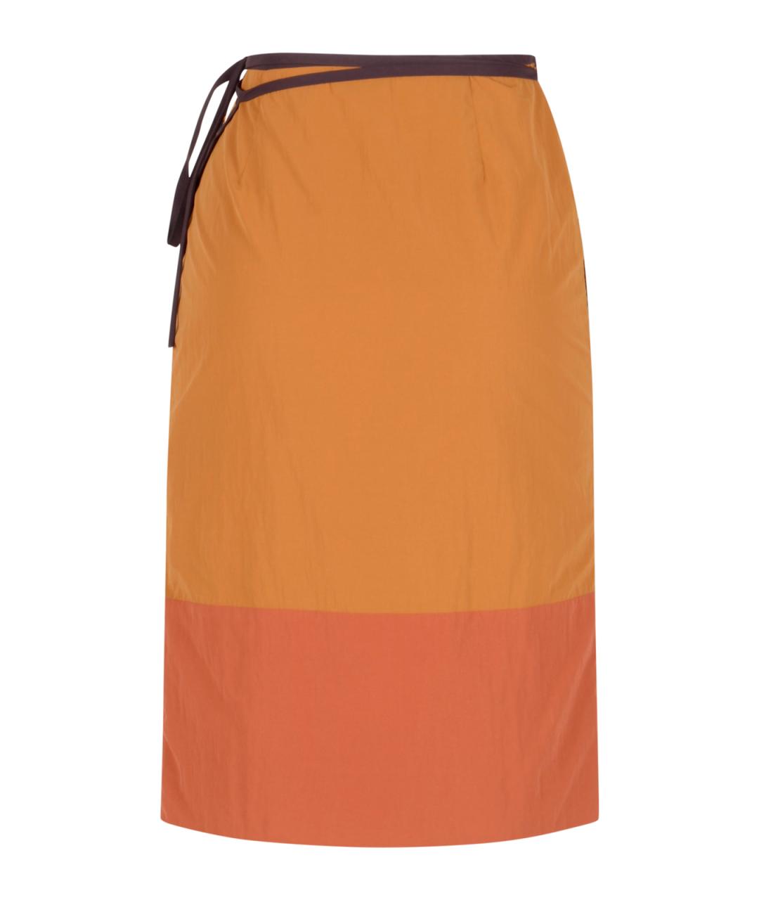 SAINT LAURENT Оранжевая юбка миди, фото 2
