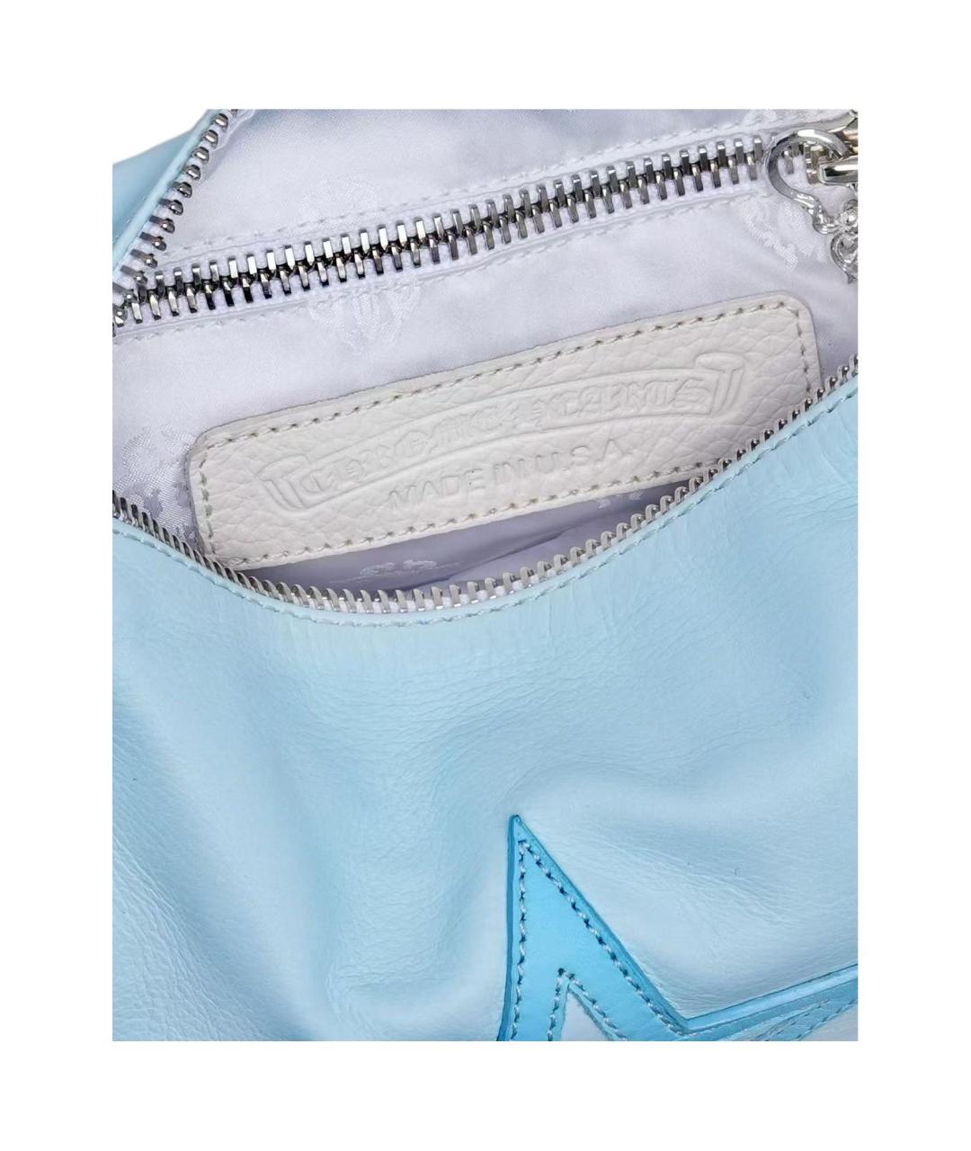 CHROME HEARTS Голубая кожаная сумка через плечо, фото 3
