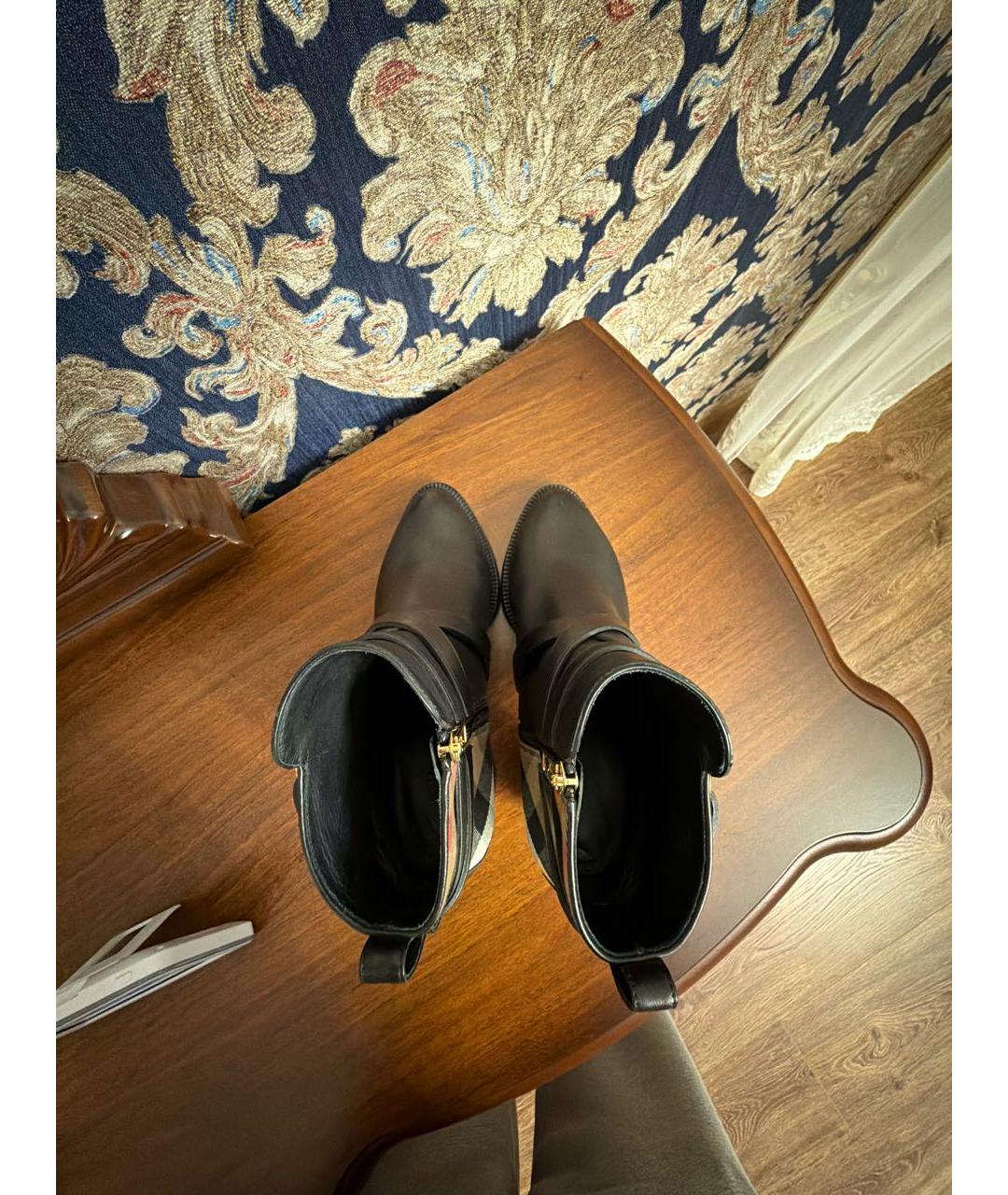 BURBERRY Черные кожаные ботильоны, фото 3