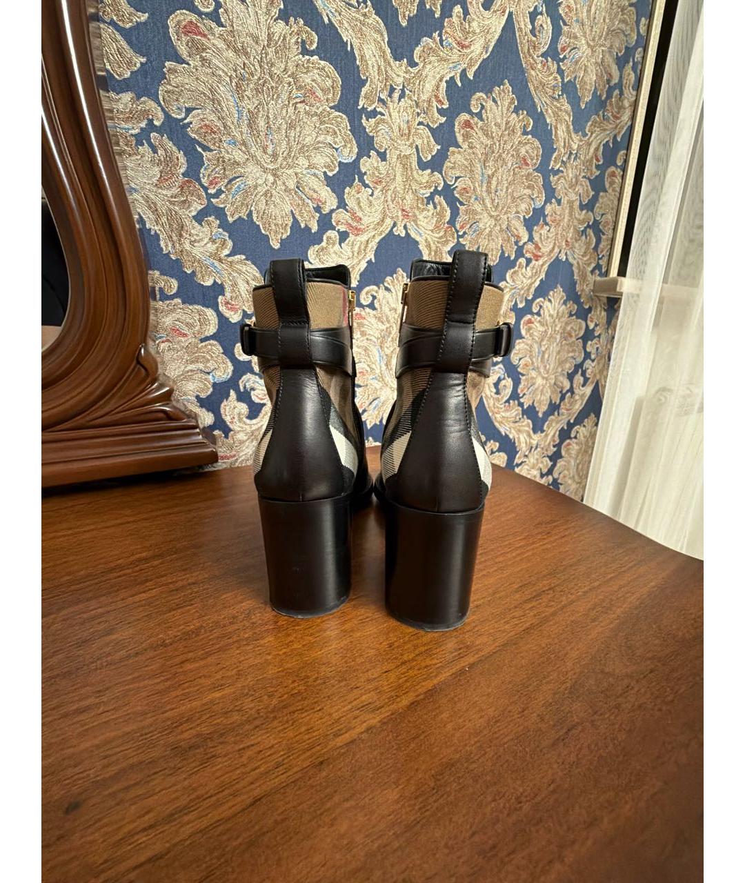 BURBERRY Черные кожаные ботильоны, фото 4