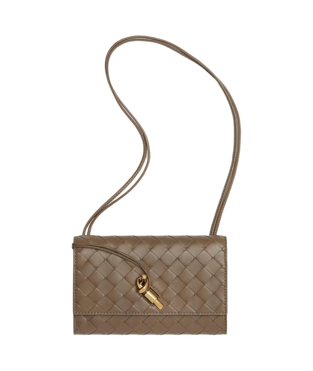 BOTTEGA VENETA Коричневая кожаная сумка через плечо, фото 1