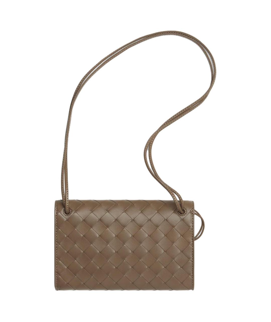 BOTTEGA VENETA Коричневая кожаная сумка через плечо, фото 2