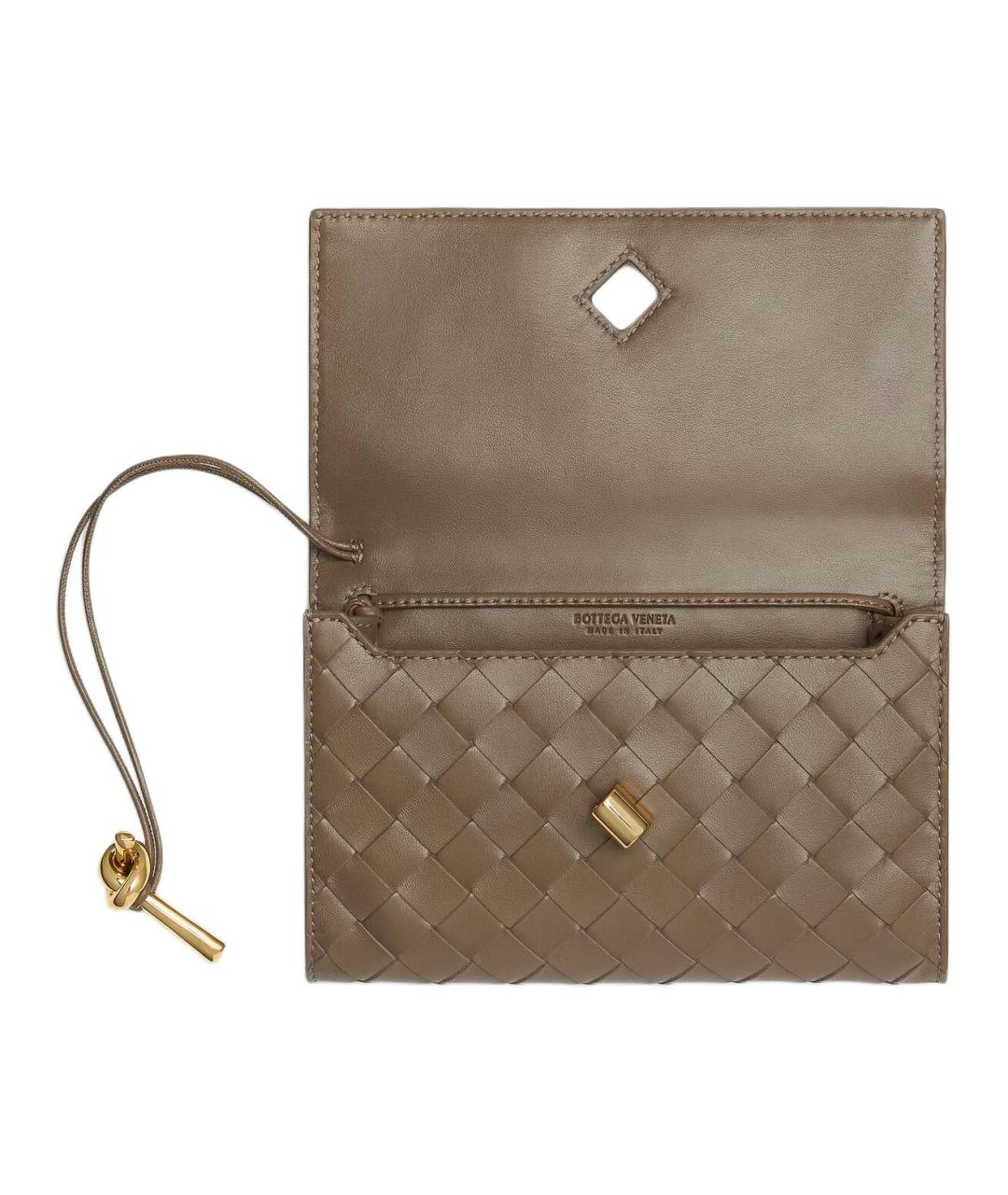 BOTTEGA VENETA Коричневая кожаная сумка через плечо, фото 3