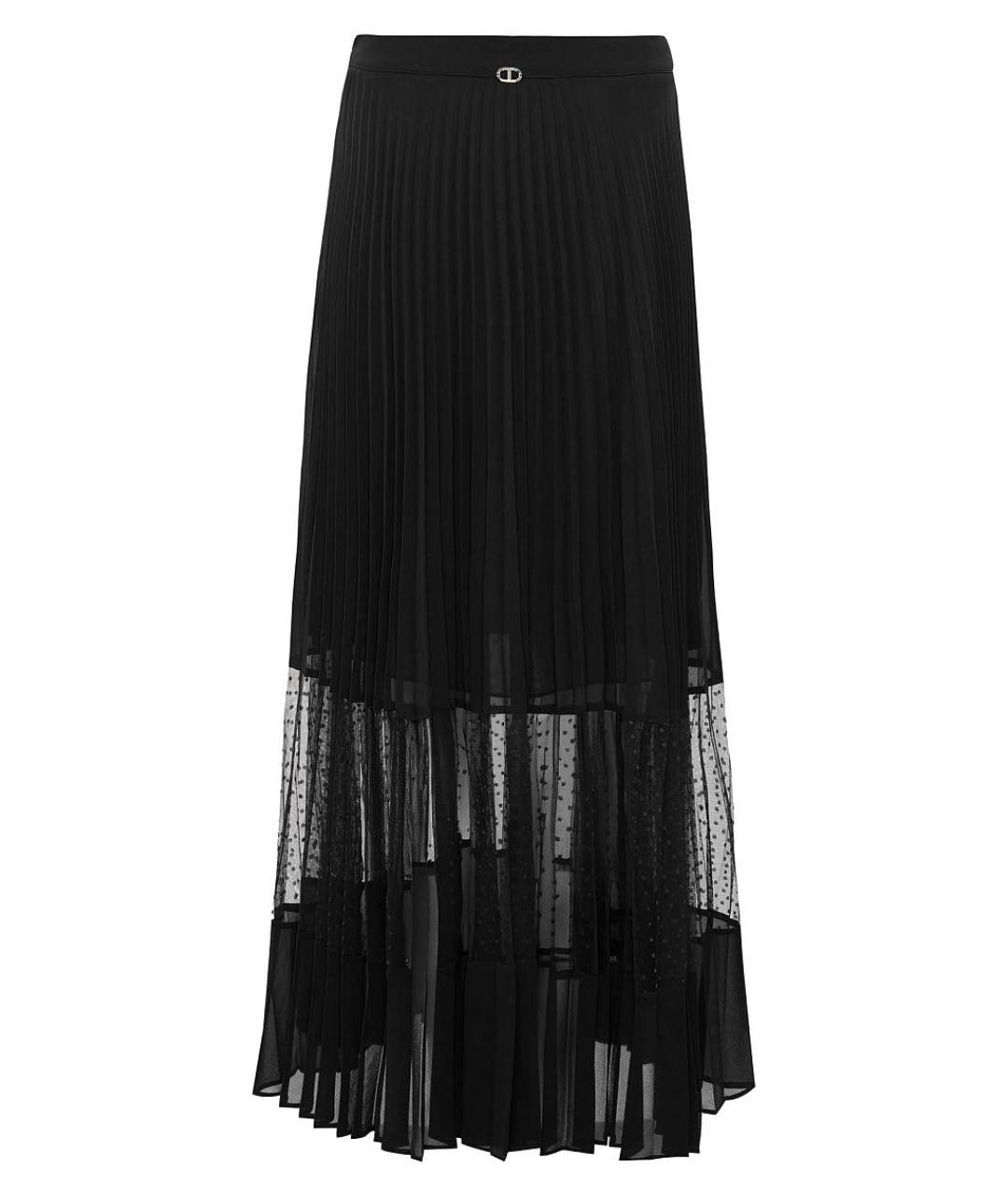 TWIN-SET Черная шифоновая юбка миди, фото 2