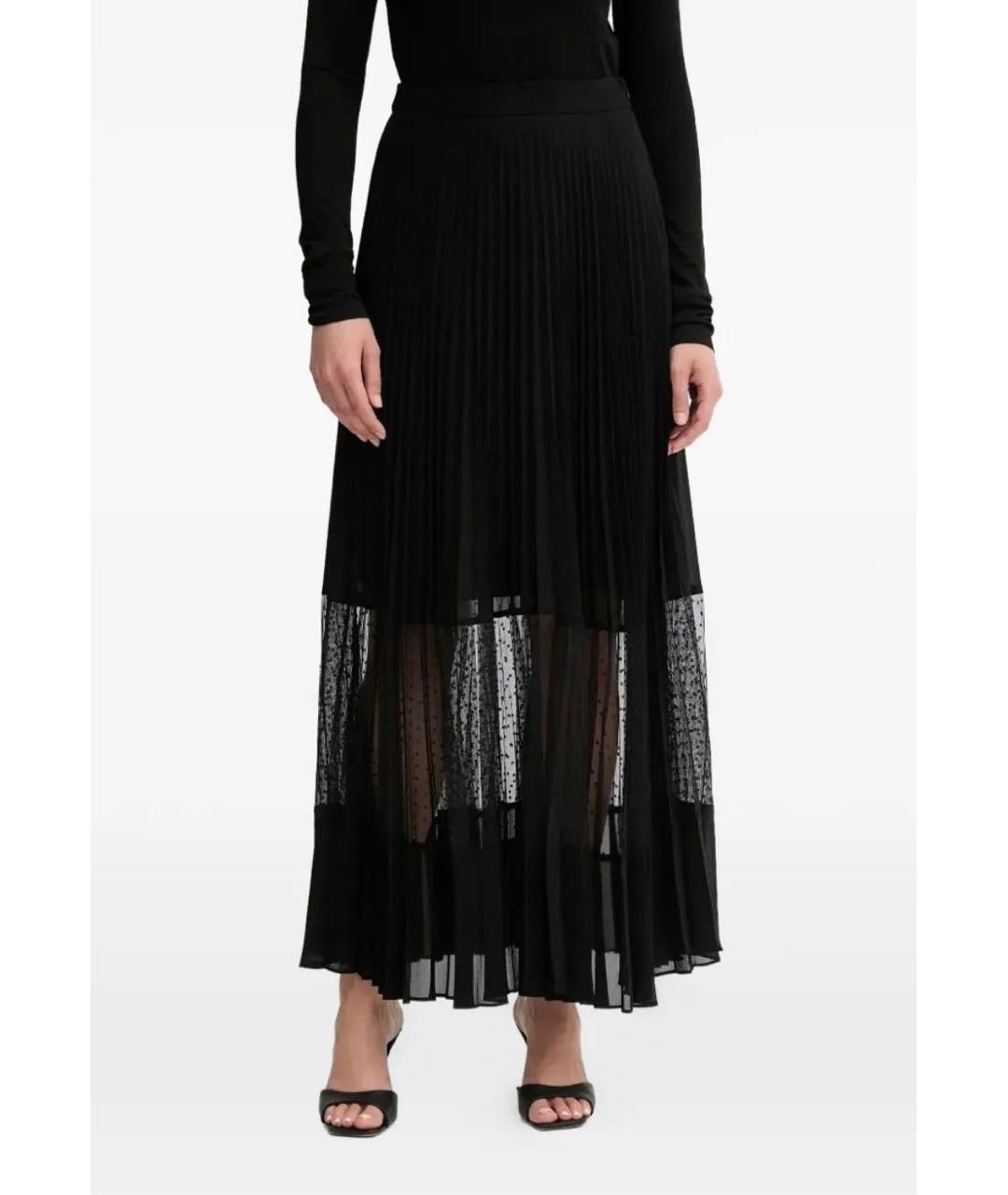 TWIN-SET Черная шифоновая юбка миди, фото 6