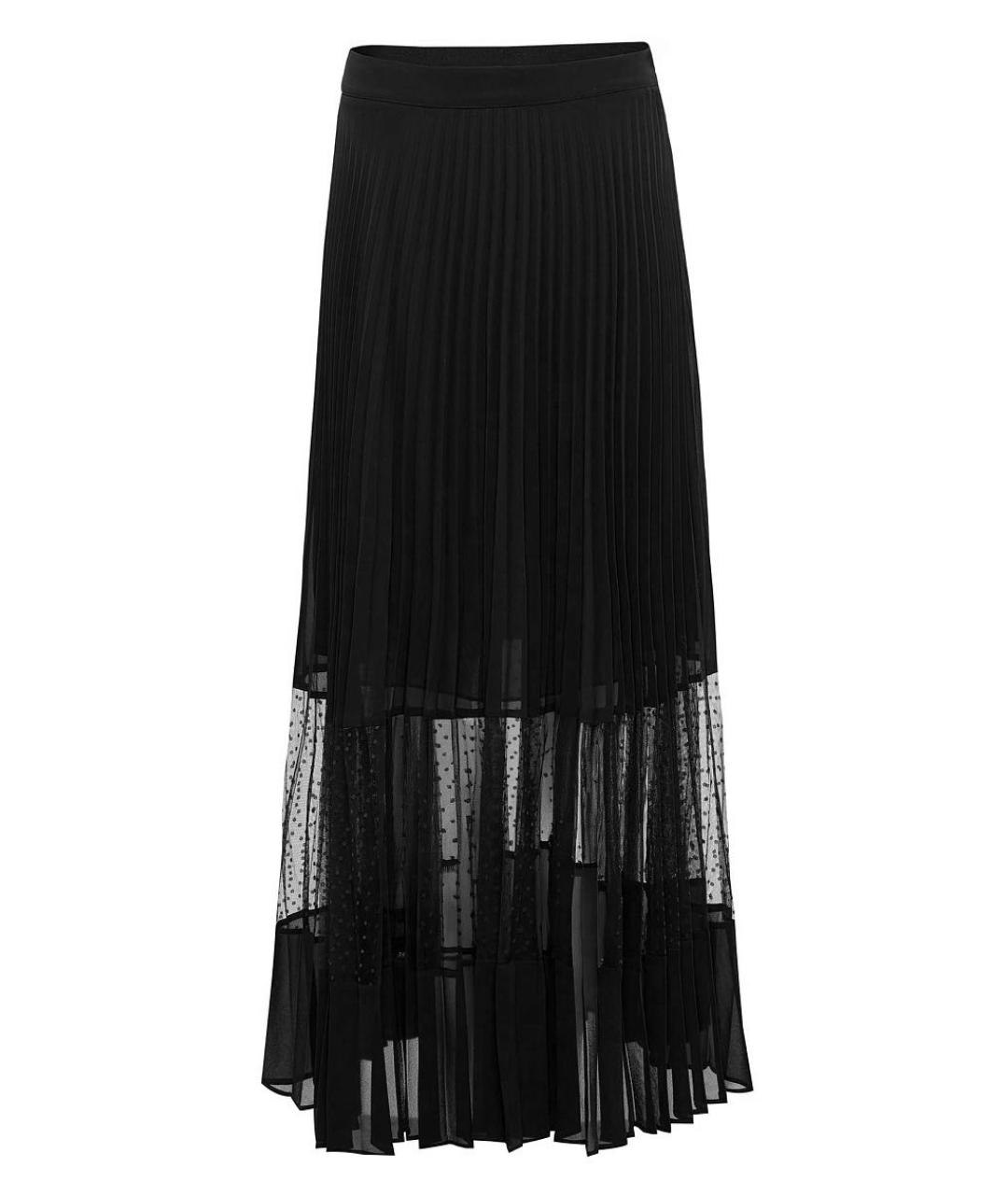 TWIN-SET Черная шифоновая юбка миди, фото 1