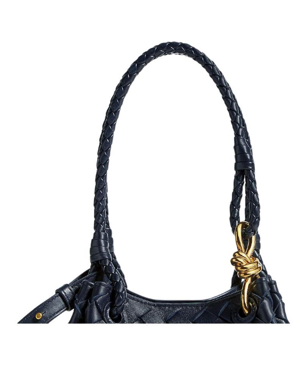 BOTTEGA VENETA Темно-синяя кожаная сумка через плечо, фото 5