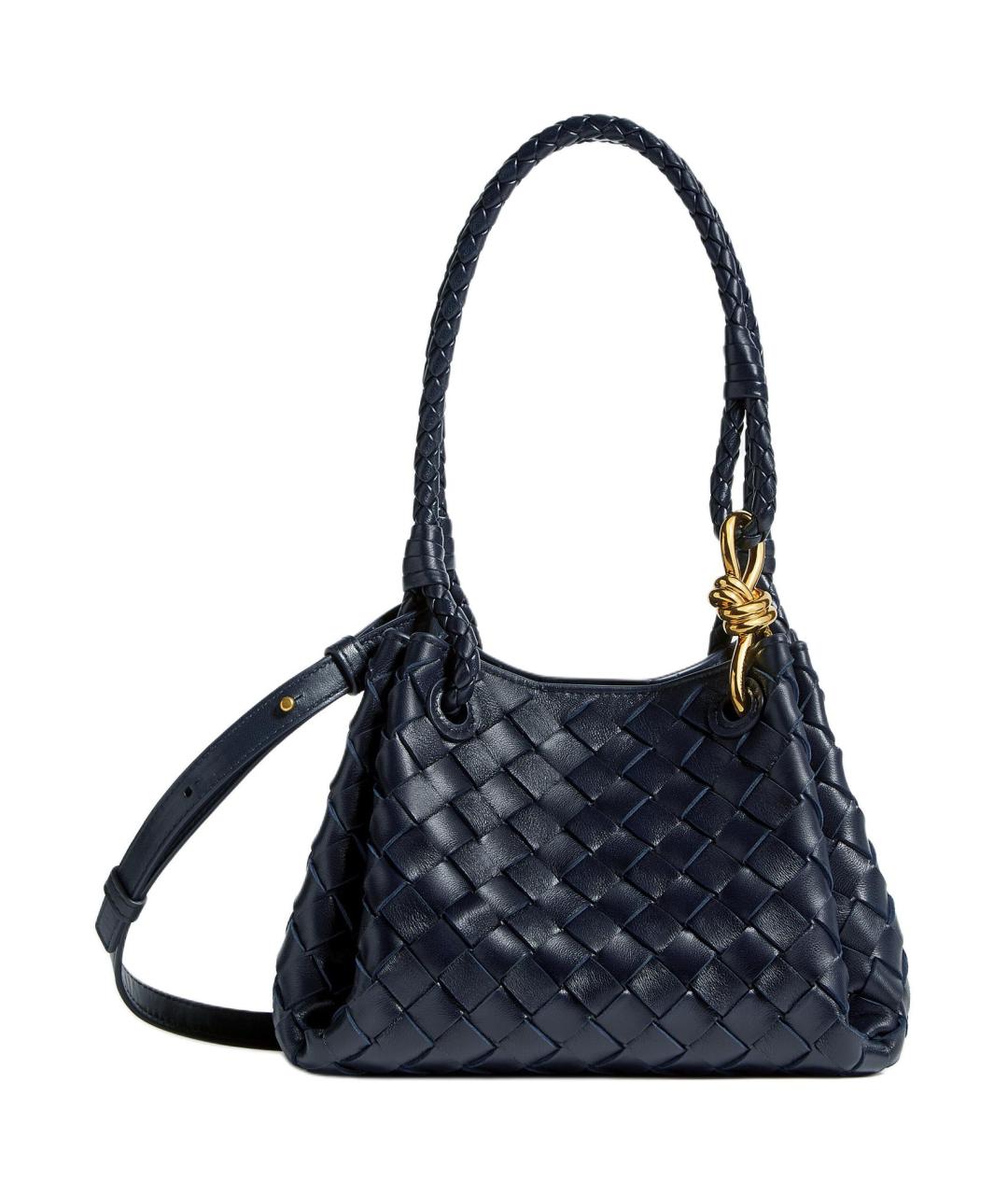 BOTTEGA VENETA Темно-синяя кожаная сумка через плечо, фото 1