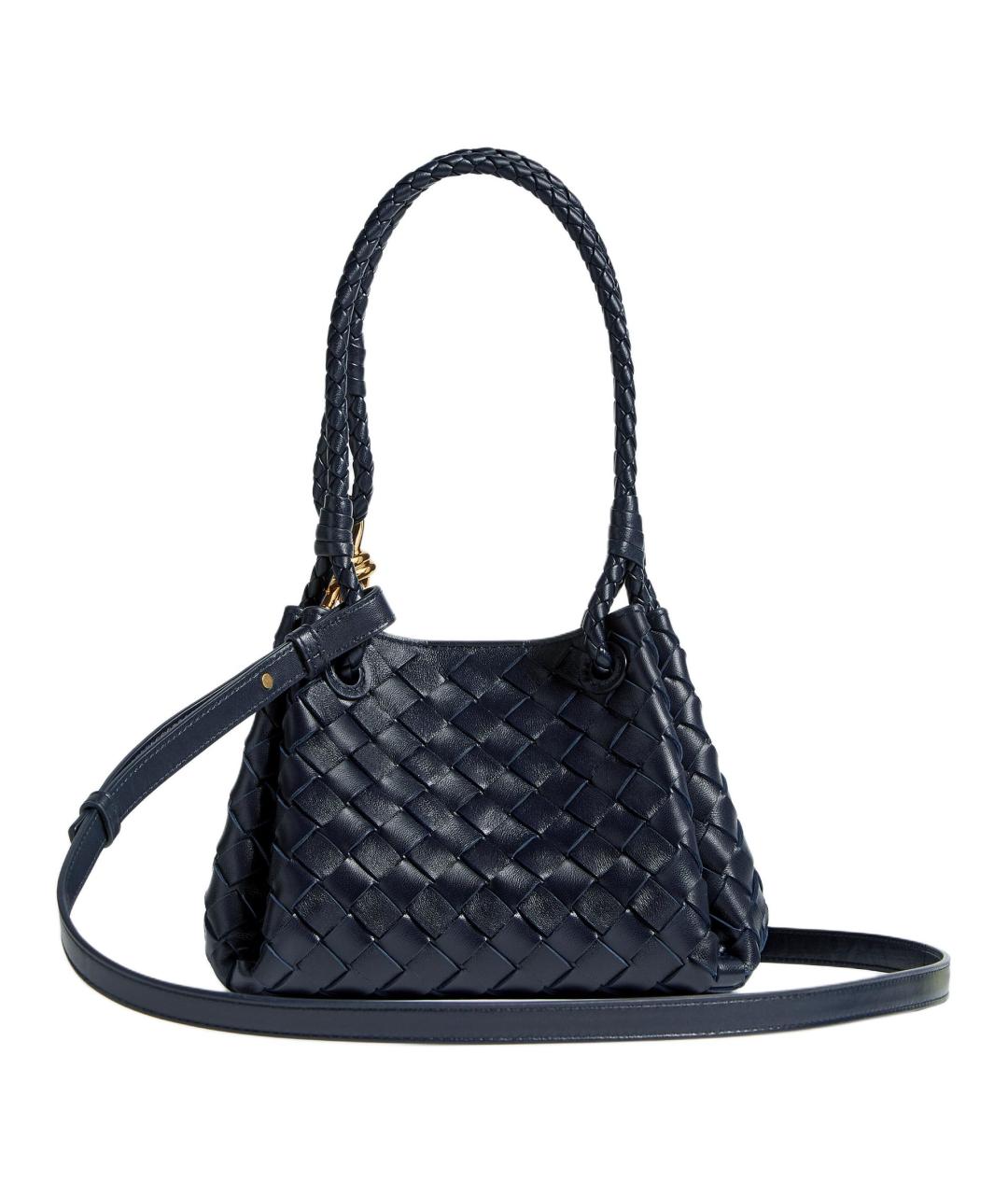 BOTTEGA VENETA Темно-синяя кожаная сумка через плечо, фото 2