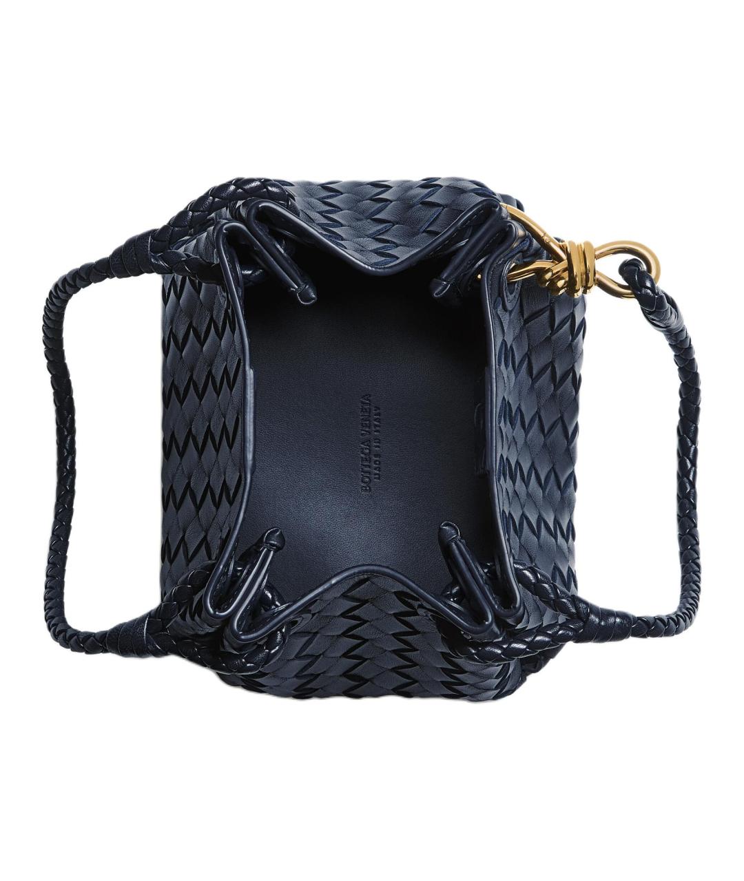 BOTTEGA VENETA Темно-синяя кожаная сумка через плечо, фото 4