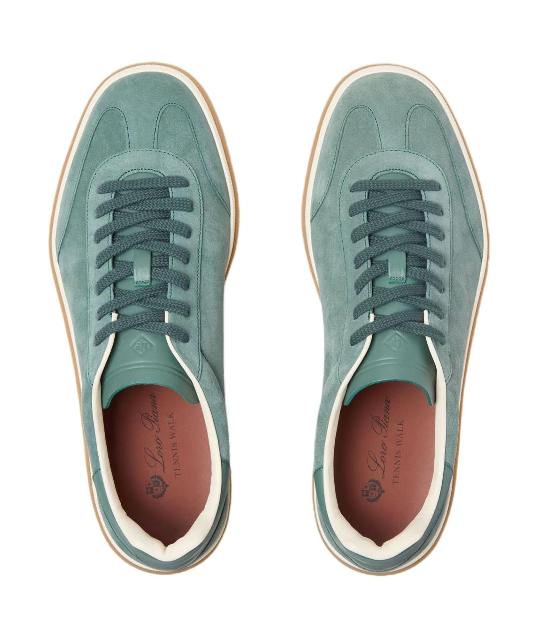 LORO PIANA Зеленые замшевые низкие кроссовки / кеды, фото 5