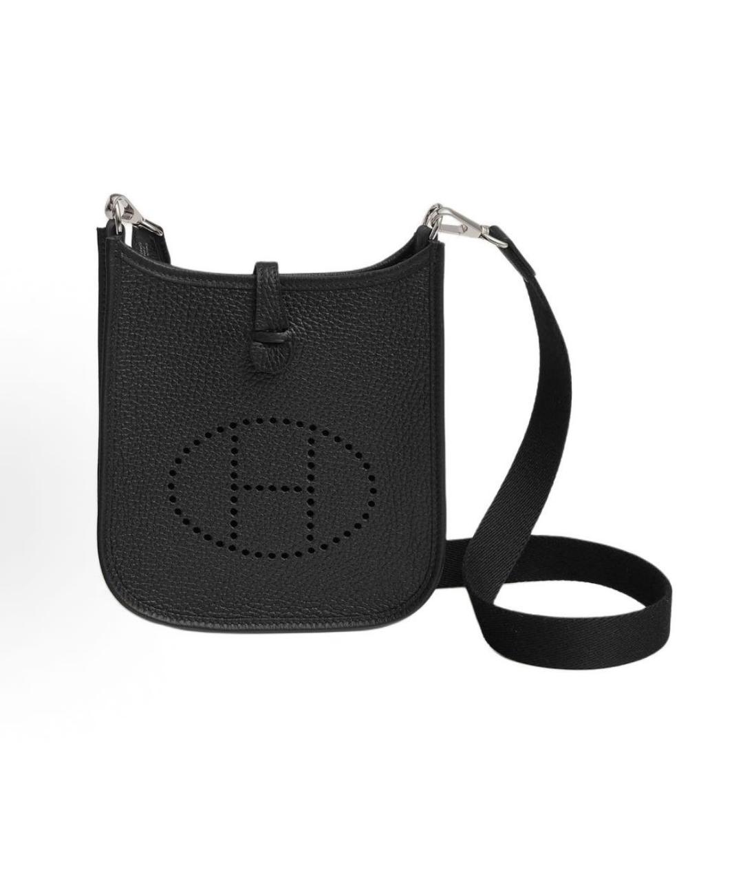 HERMES Черная кожаная сумка через плечо, фото 5