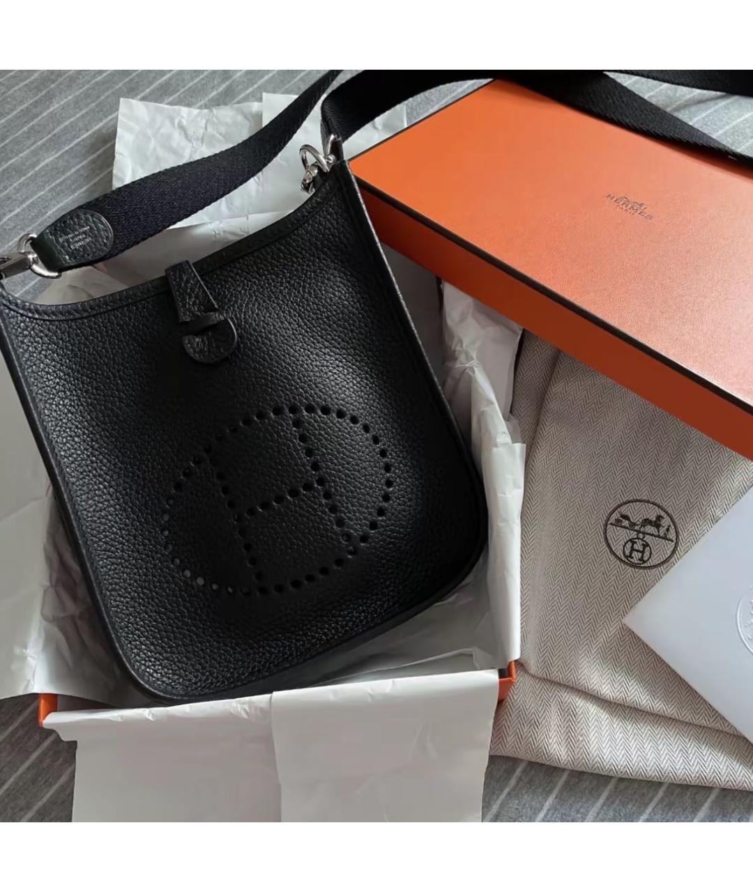HERMES Черная кожаная сумка через плечо, фото 2