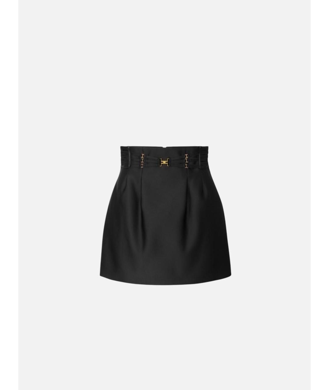 ELISABETTA FRANCHI Черная полиэстеровая юбка мини, фото 5