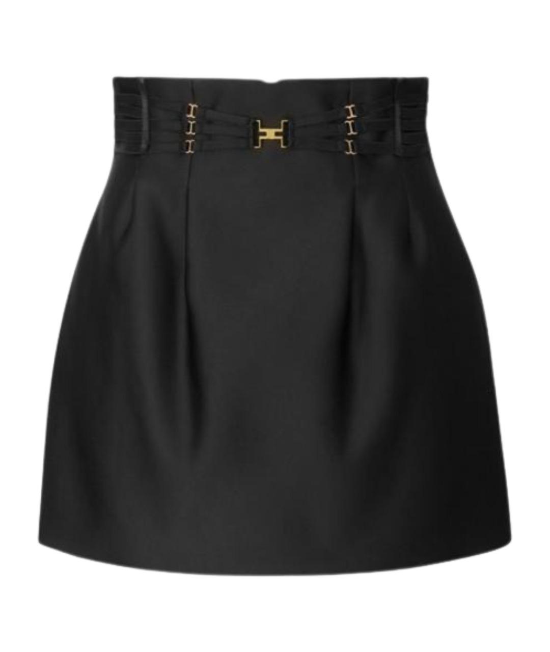 ELISABETTA FRANCHI Черная полиэстеровая юбка мини, фото 1
