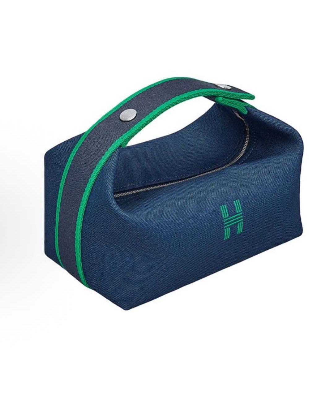 HERMES Темно-синяя деним сумка с короткими ручками, фото 5